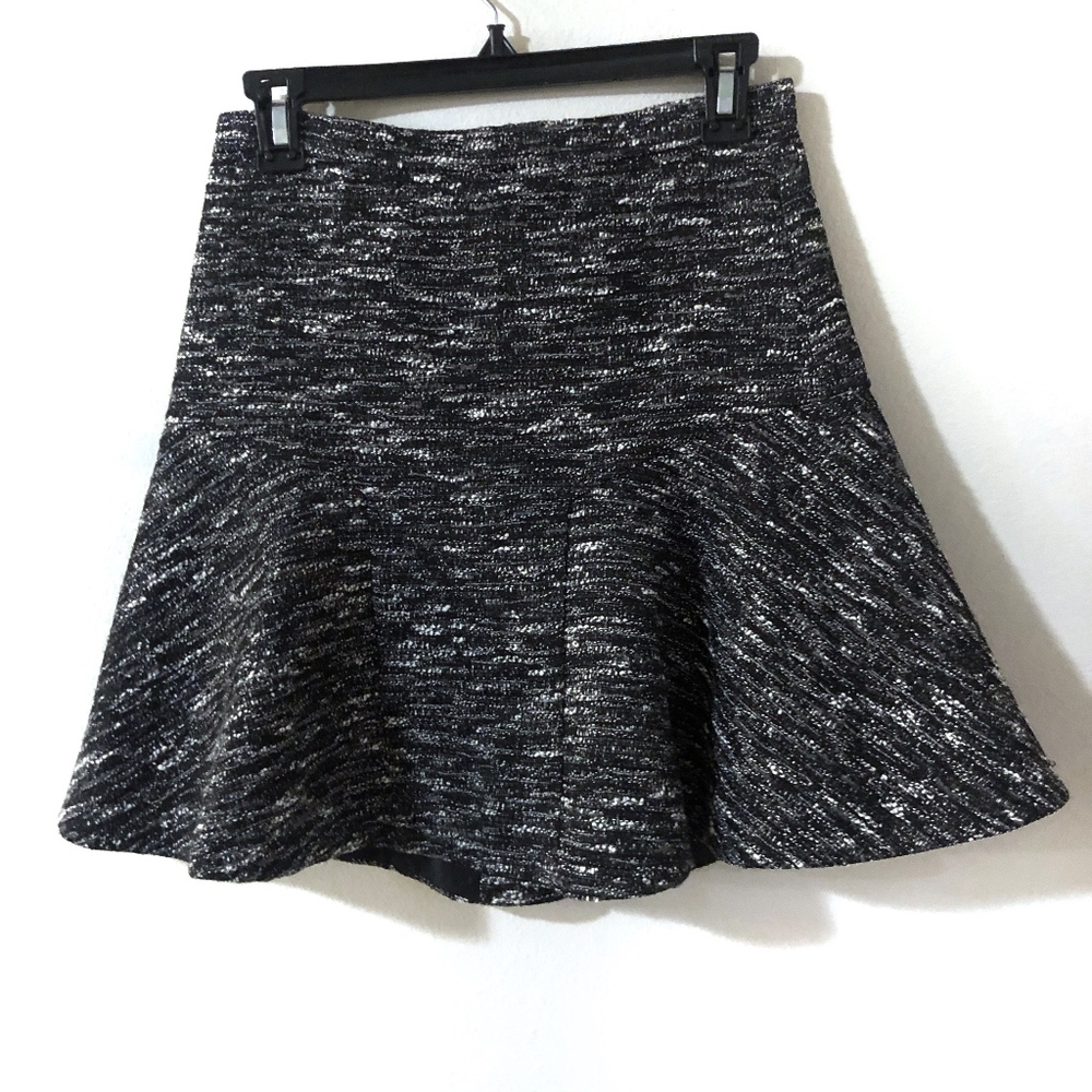 J. Crew Black Marled Tweed A-line skirt